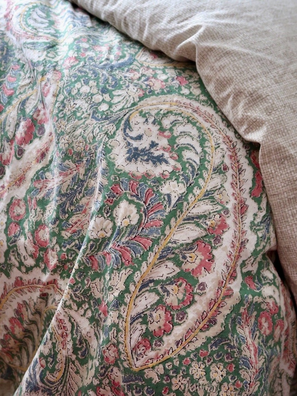 Ralph Lauren Allie Paisley Queen Duvet Cover with 1 Standard Sham Green paisley - Picture 10 of 11